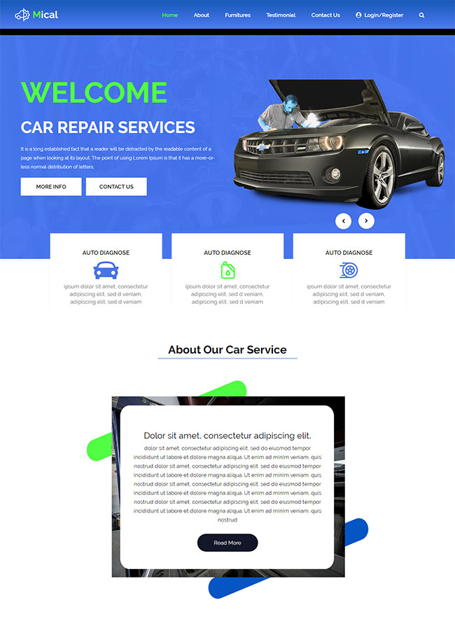 汽车维修服务企业网站模板